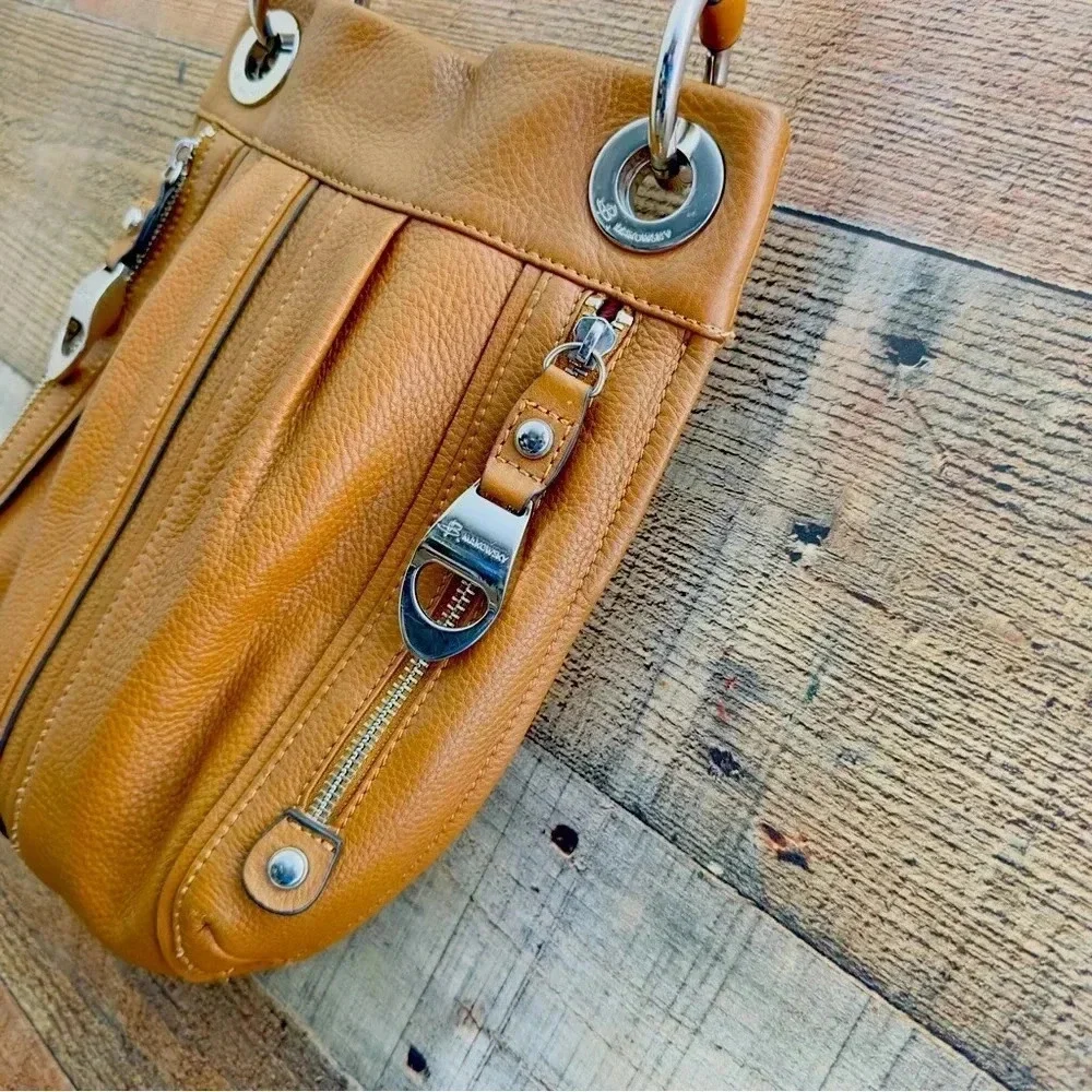 NWOT B. Makowsky Durango Genuine Leather Convertible Crossbody/Shoulder Bag
